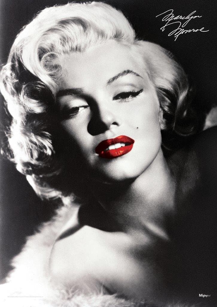 MIGHTYPRINT Marilyn Monroe – Red Lips – Durable 17” x 24" Wall Art – NOT Made of Paper – Officially Licensed Collectible