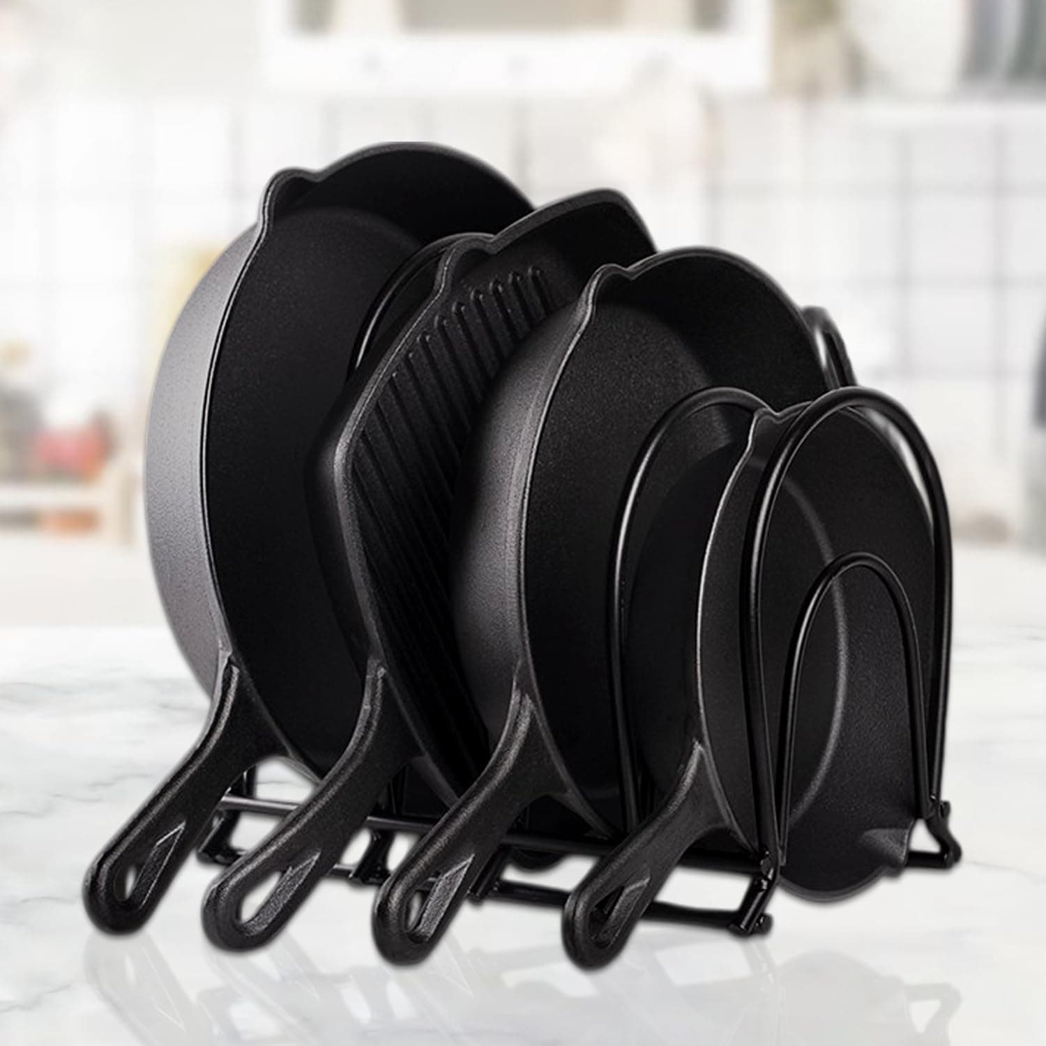 Pot Pan Kitchen Shelves Freestanding Rack Organizer (5-Tier) Heavy Duty Metal For Home/Kitchen