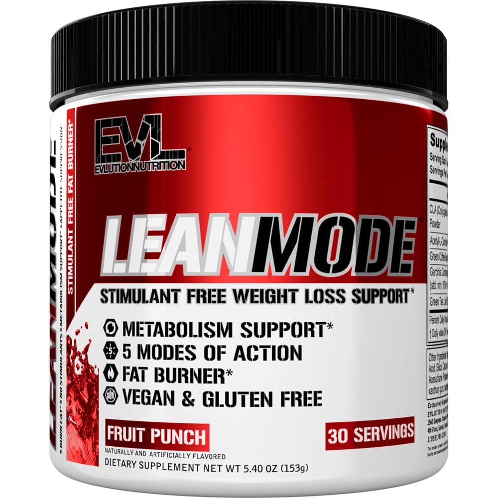LeanMode Weight Loss Support Powder - Premium Non-Stimulant Thermogenic Fat Burner and Metabolism Support Powder with CLA Acetyl L-Carnitine Green Tea Extract and Garcinia Cambogia - Fruit Punch