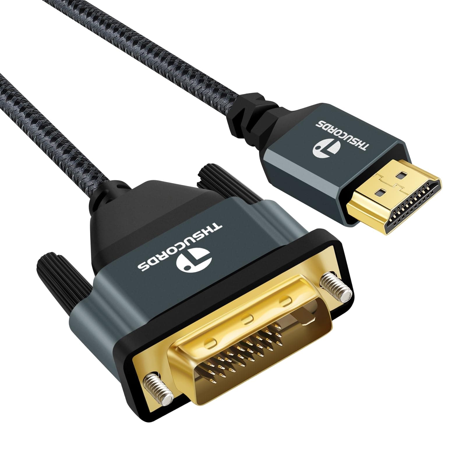 - Thsucords 4K HDMI to DVI Cable 3.3FT, Gold-Plated & Braided DVI to HDMI Adapter Cable Bi-Directional for Projector, Laptop, TV, PC, DVD Player