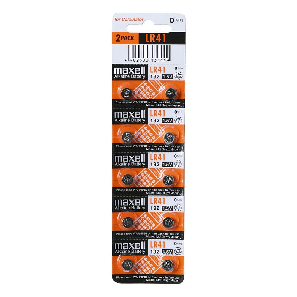 LR41/10 MAXELL Alkaline Battery 1.5V 192 (pack of 10)