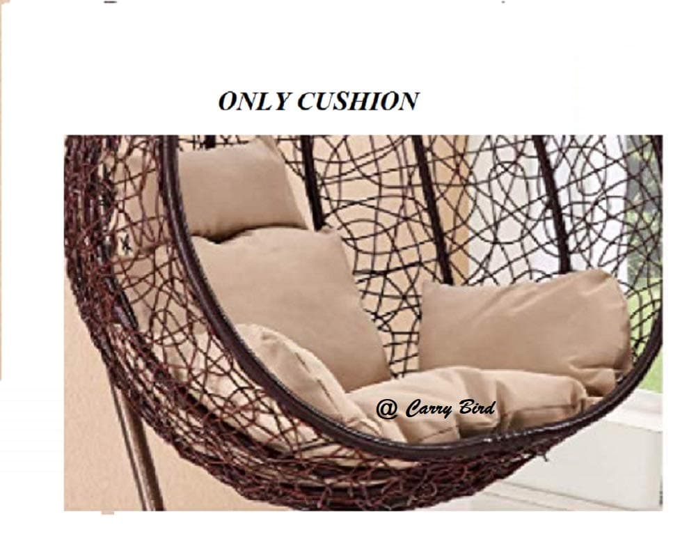 Carry Bird Polyester Double Type Cushion for Hanging Basket Chair Swing with Sofa Cloth ( Beige)