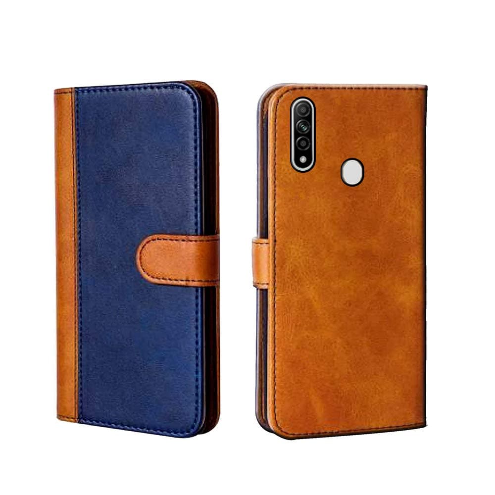 Inktree® Oppo A31 Flip Case | Premium Leather Finish | with Card Pockets | Wallet Stand |Complete Protection Flip Cover for Oppo A31