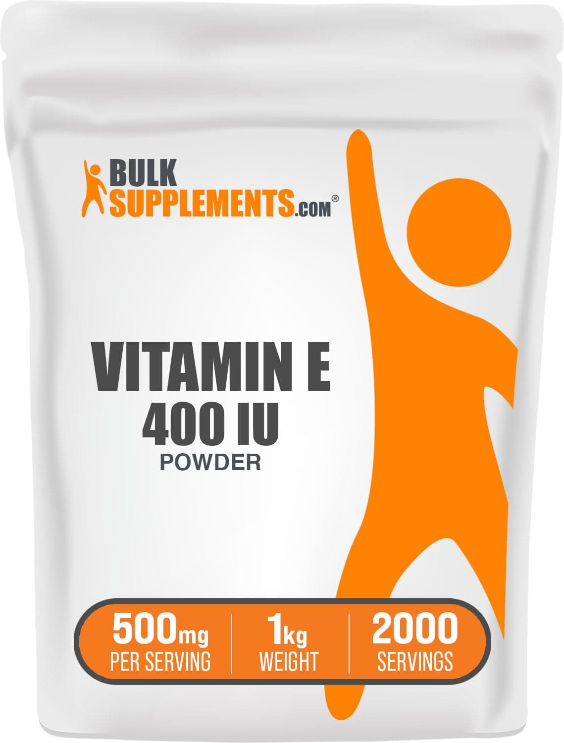 BulkSupplements.com Vitamin E 400 IU Powder - as D-Alpha Tocopherol, Vitamin E Supplements - Gluten Free, 500mg per Serving, 1kg (2.2 lbs) (Pack of 1)