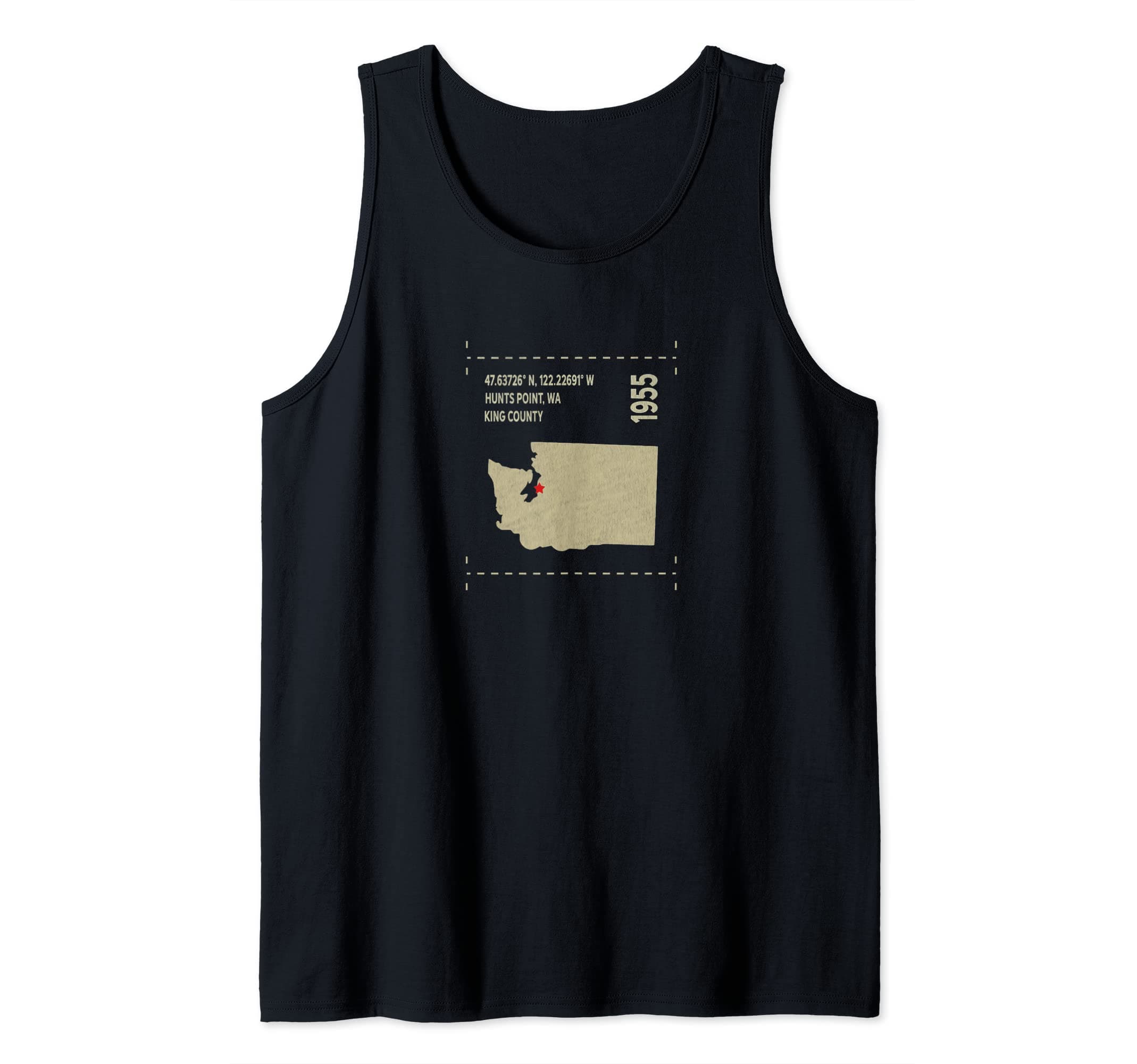 Huntspoint Washington (WA) Coordinates Graphic Tank Top