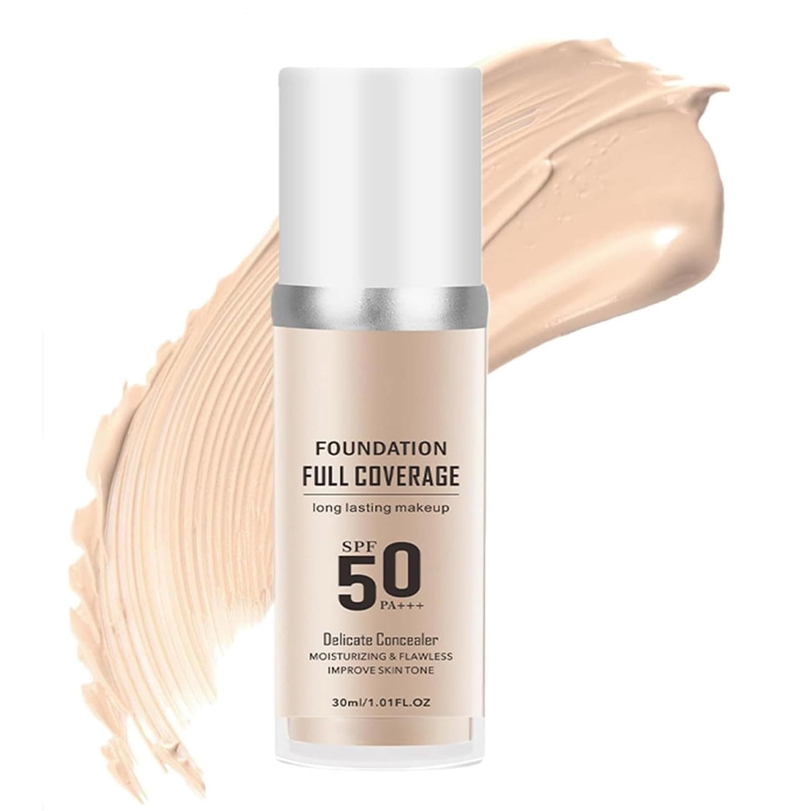 AONAT Full Coverage Foundation 30ml - Oil Control Concealer, Hydrating, Weightless, Moisturizing and Flawless, Soft Smooth Makeup, Long Lasting 24HR, SPF 50 (Ivory)