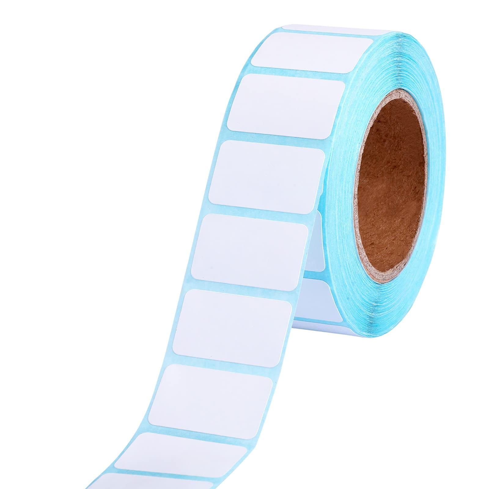 KINBOM 1 Roll / 1000pcs 1 x 0.6inch White Rectangle Stickers Labels, Self-Adhesive Writable Container Sticker Blank Removable Labels for Containers Storage Bins Jars Bottles and Office Supplies