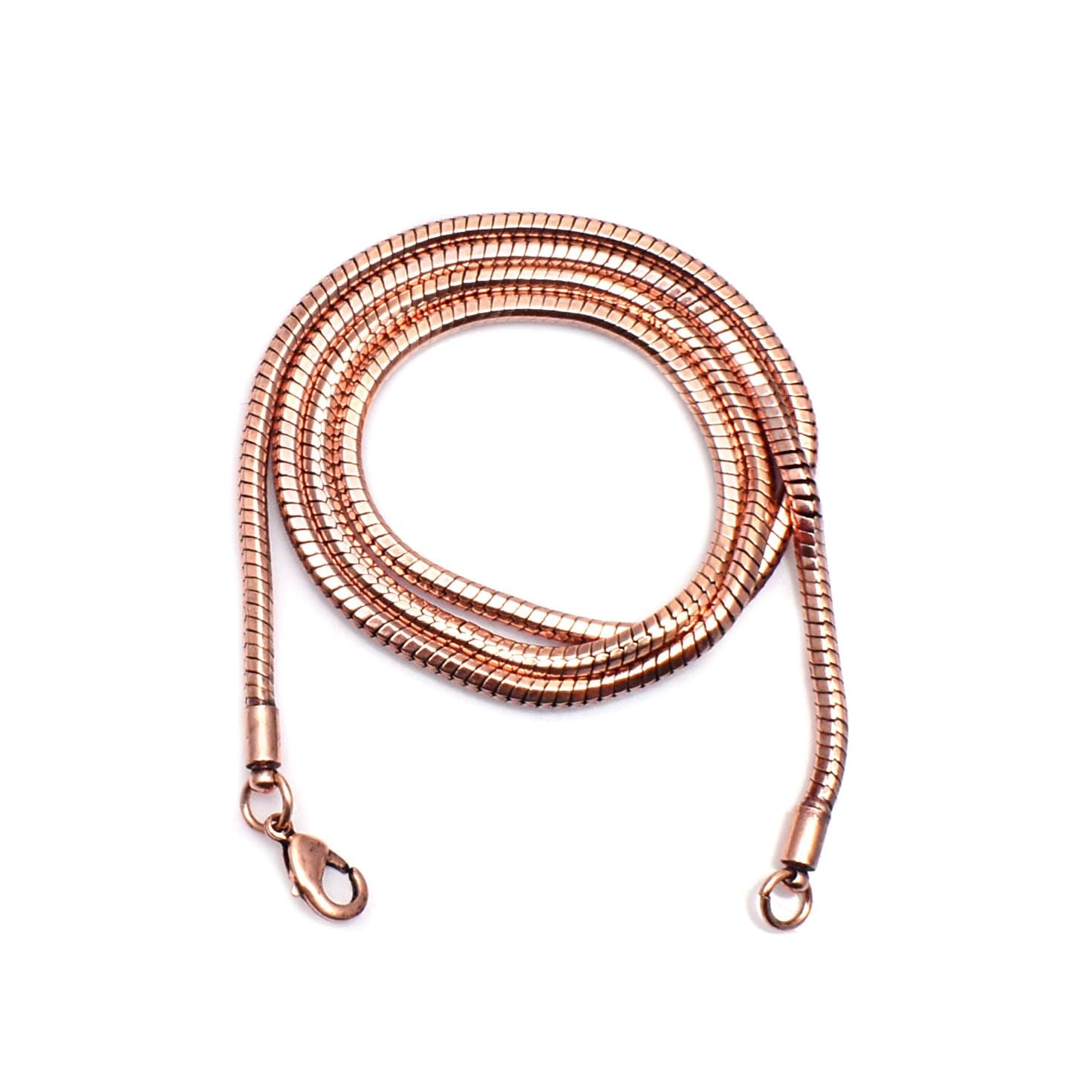 Copper Snake Chain Necklace, Pure Copper, Solid Handmade Jewelry Gift For Unisex