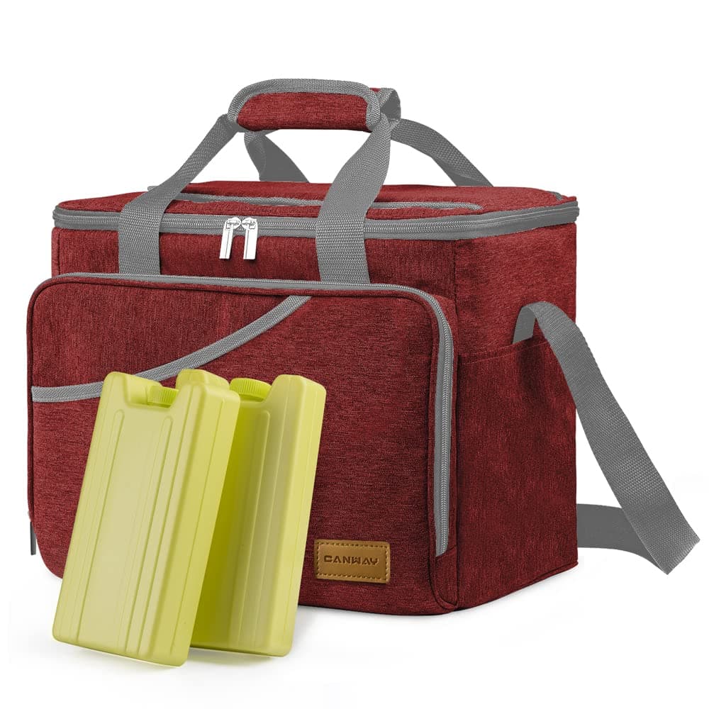 CANWAY Cooler Bag 40-Can Large, Insulated Soft Sided Cooler Bag with 2 Ice Packs for Outdoor Travel Hiking Beach Picnic BBQ Party