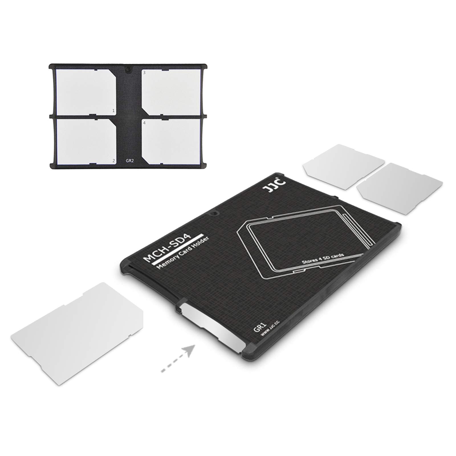4-Slot SD Card Holder Case, Slim Ultra-Thin SDHC SDXC Memory Card Organizer
