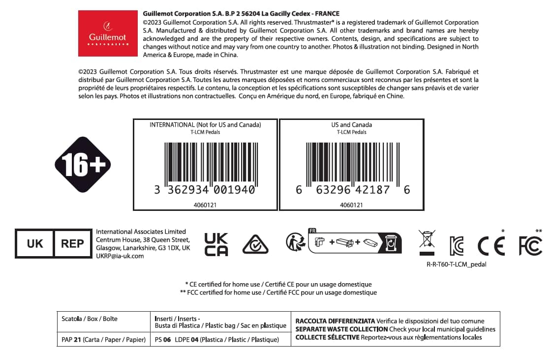 ThrustMaster T-LCM Pedals | Magnetic & Load Cell Pedals | Racing Wheel Add-On | PC/ PS4/ Xbox One