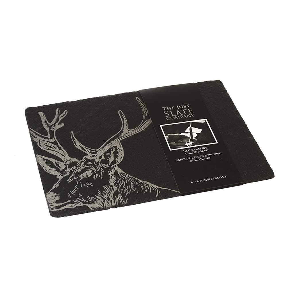 Just Slate JS/CB/R/S Stag Cheese Board, Black