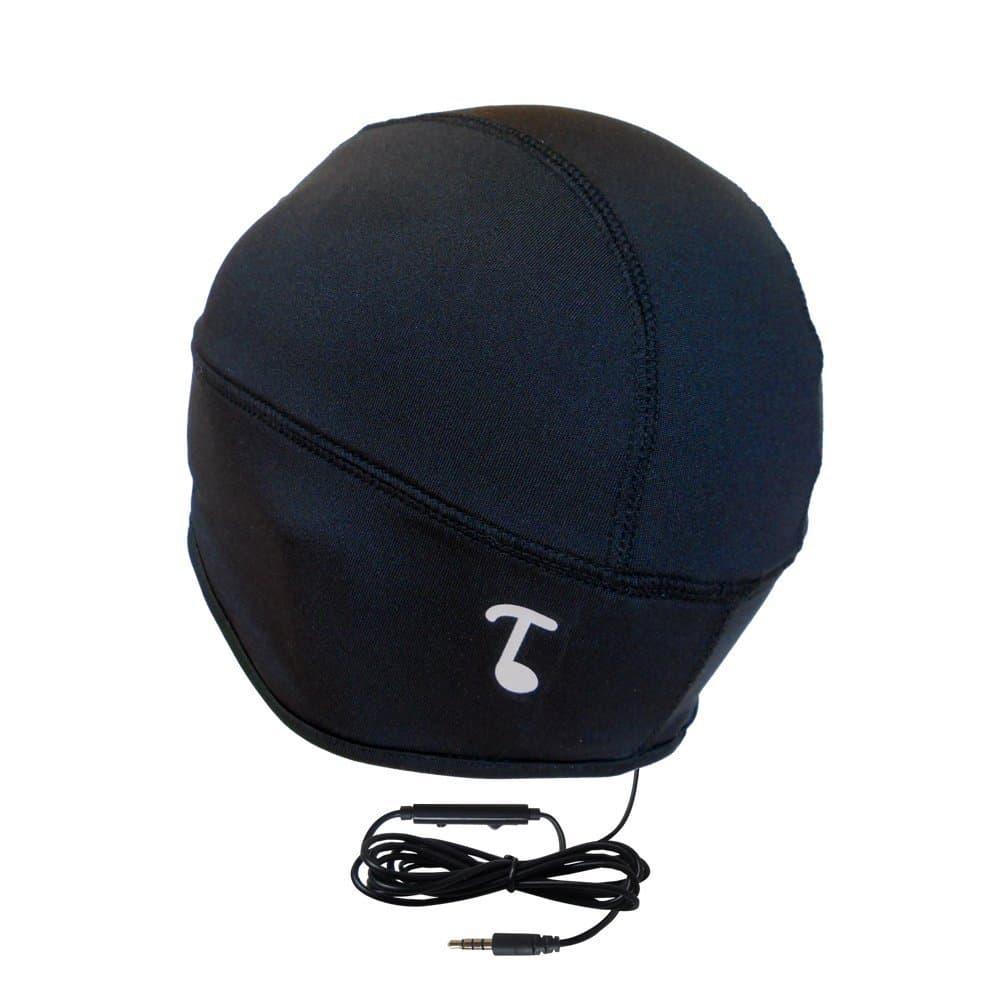 TOOKS NextGen SPORTEC Skully Performance Headphone Beanie with Built-in Removable Headphones | New Inline Remote with Microphone, Volume Adjust and Music/Call Control | Color: Black