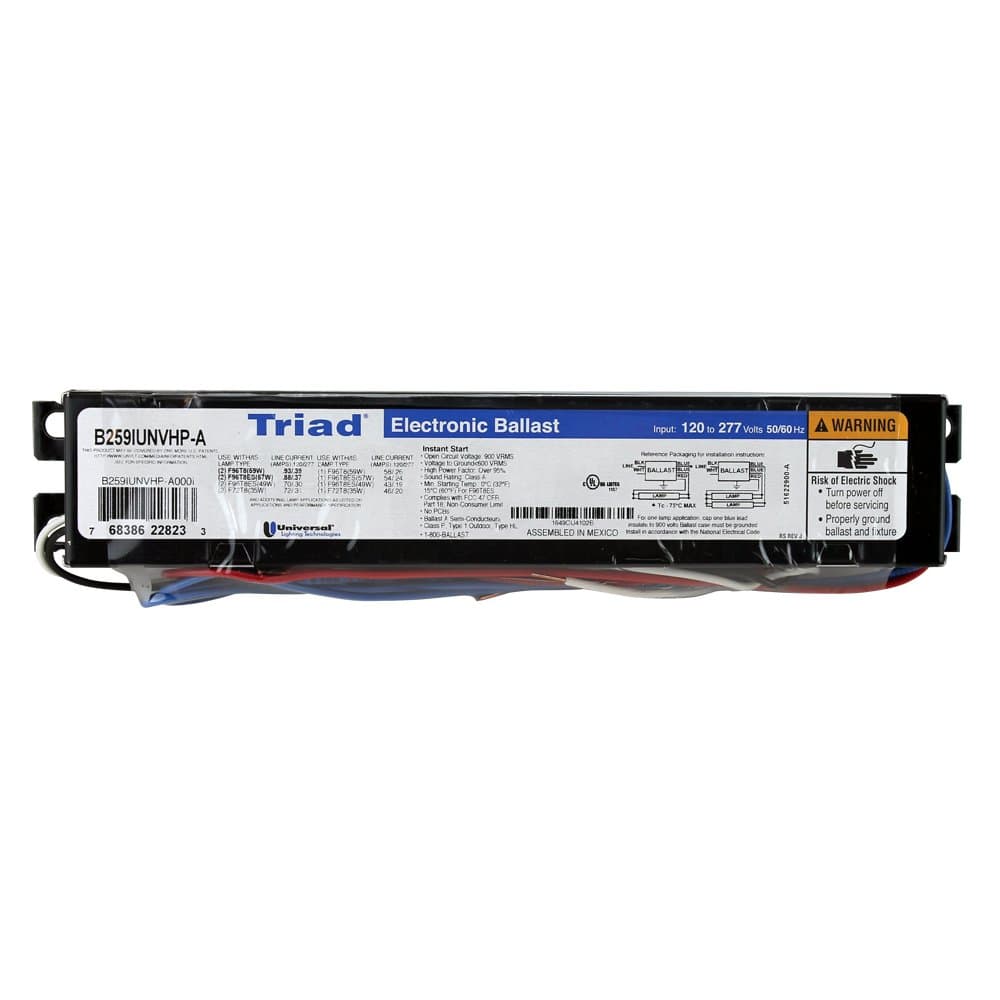 Technologies B259IUNVHP-A000C (2) F96T8 Lamp High Frequency Electronic Fluorescent Ballast 120 - 277 Volt Triad