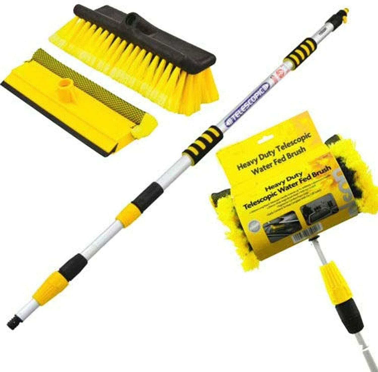 OptiProducts NEW 3M 9FT ALUMINIUM TELESCOPIC WATER FED WINDOW CAR VAN WASH BRUSH KIT EXTENDABLE