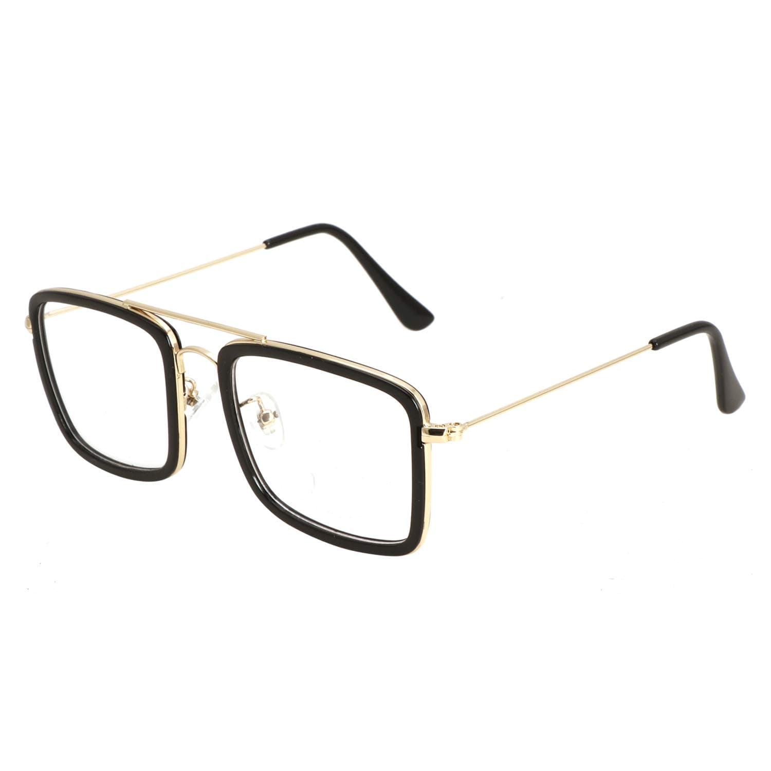 Roshfort Unisex Square Sunglasses (Clear, Transparent, Medium, C-4)