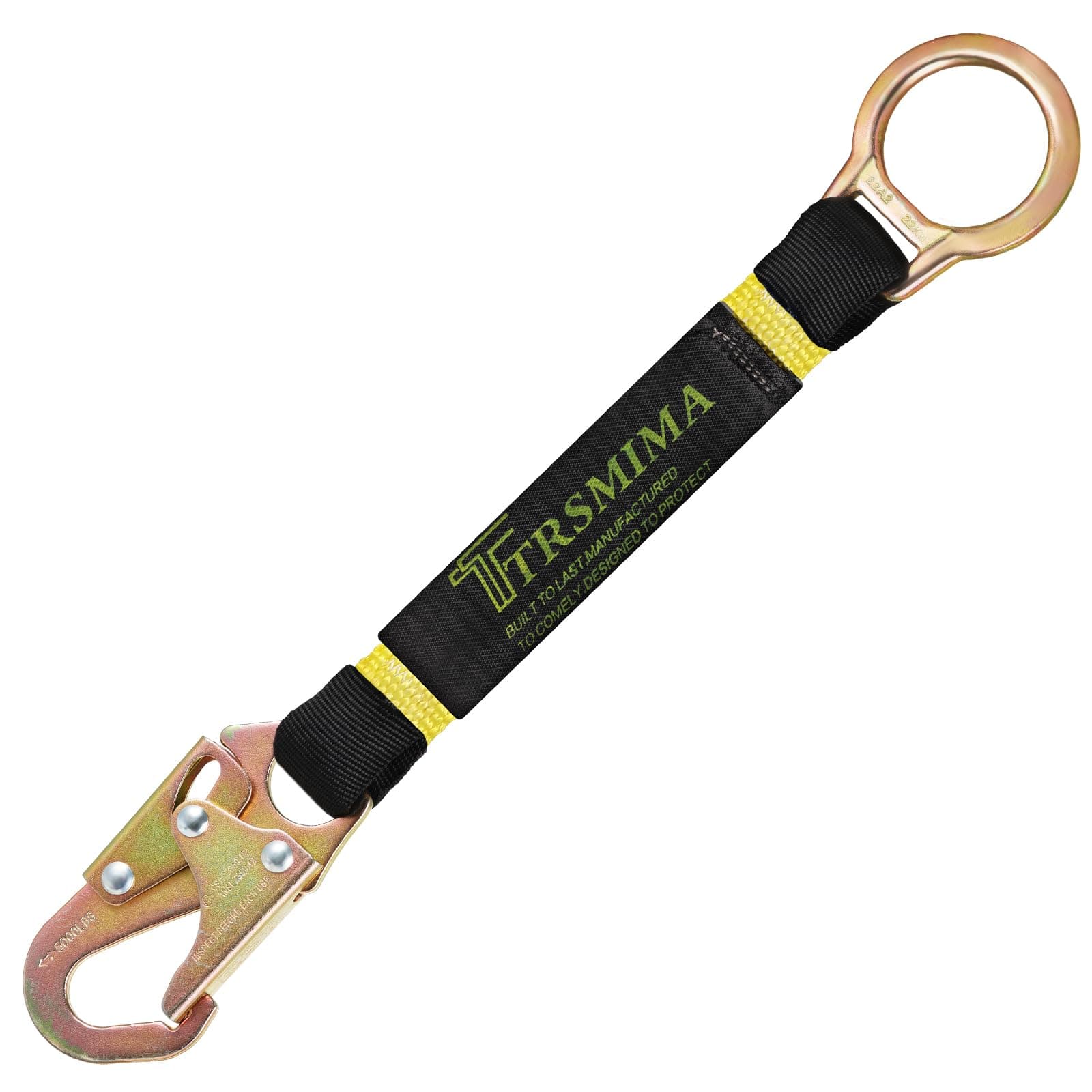 TRSMIMA Safety Harness Extension Lanyard - 18”D-ring Extender Fall Protection Arrest System with Snap Hook Connector Ring ANSI