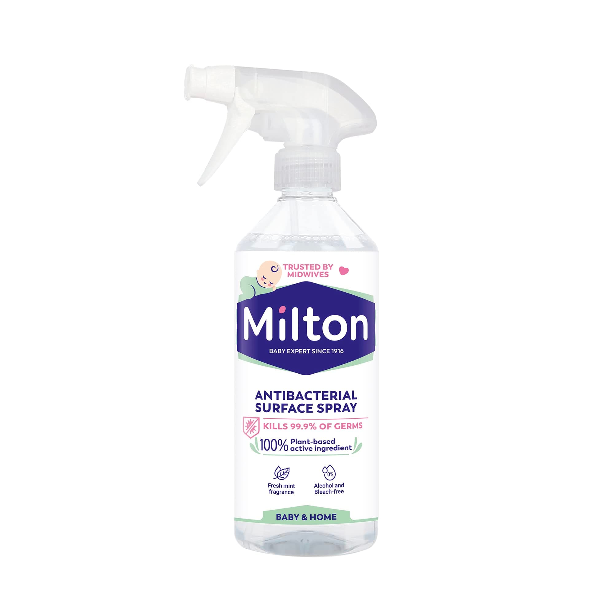 Antibacterial Surface Spray 500ml, Kills 99.9% of Germs, 0% Alcohol and Bleach-Free, Pack of 6 Sprays, Vegan