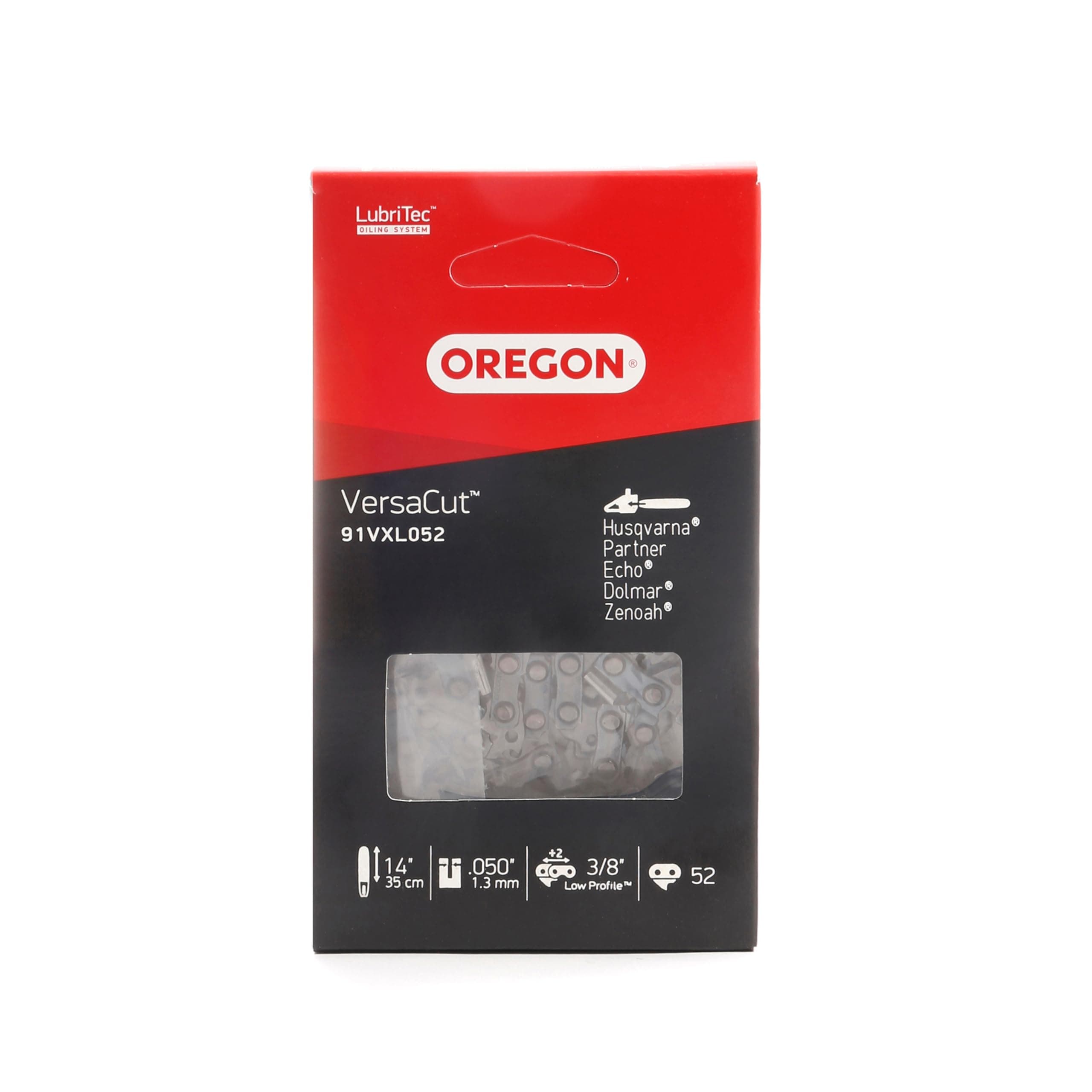 VersaCut 3/8" Low Profile Pitch, .050" (1.3 mm) Gauge Semi-Chisel Chainsaw Chain for 14 Inch Bar - 52 Drive Links - fits Husqvarna, Makita, Dolmar, Einhell, Echo, and More (91VXL)