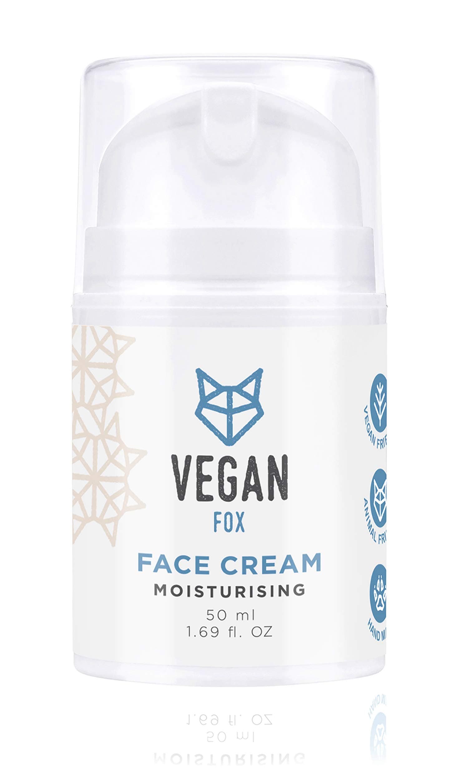 Vegan Fox Face Moisturiser with Vitamin C and E - Rich In Antioxidants - Cruelty Free Vegan Face Cream - 50ml