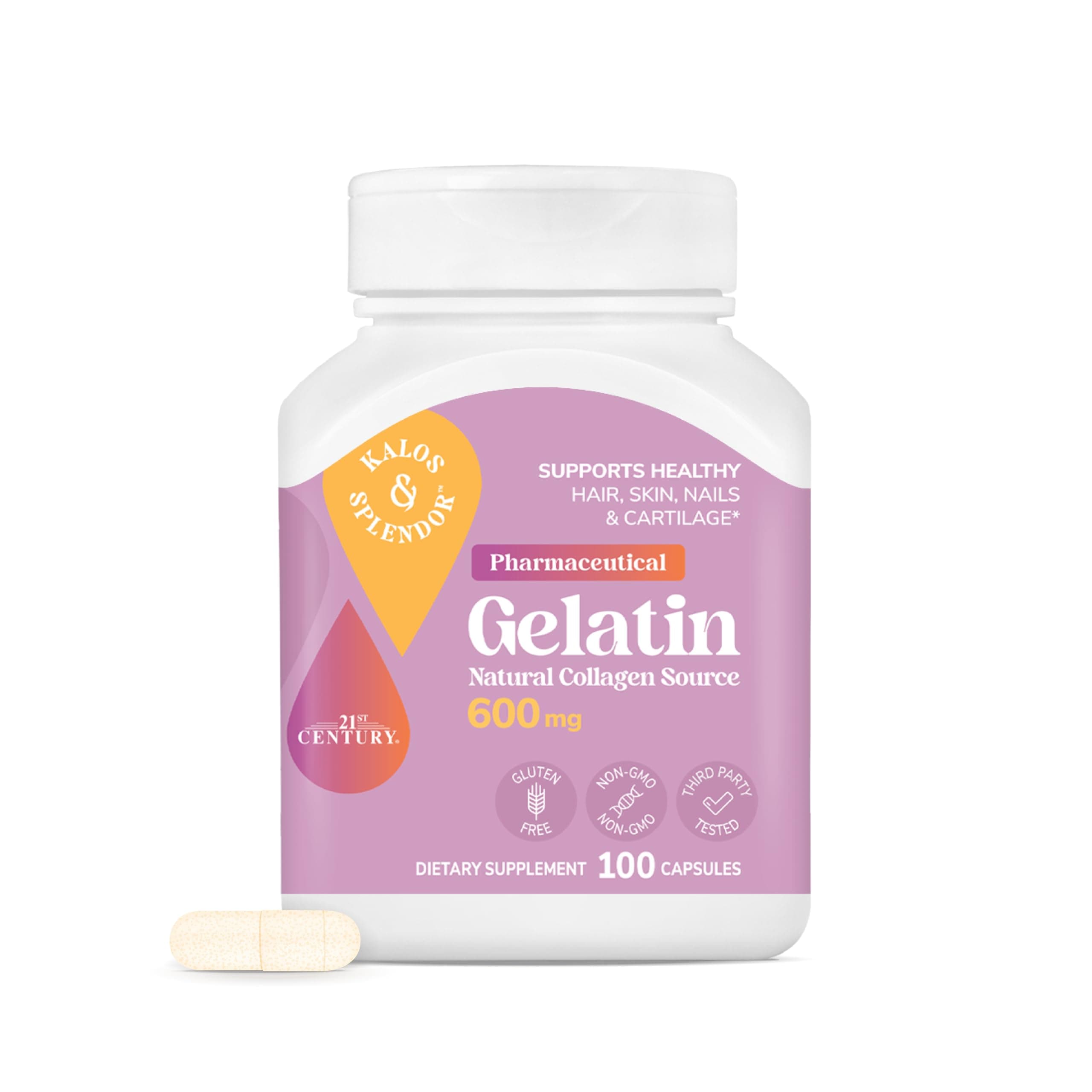 21st Century Gelatin 600mg, 100 Capsules