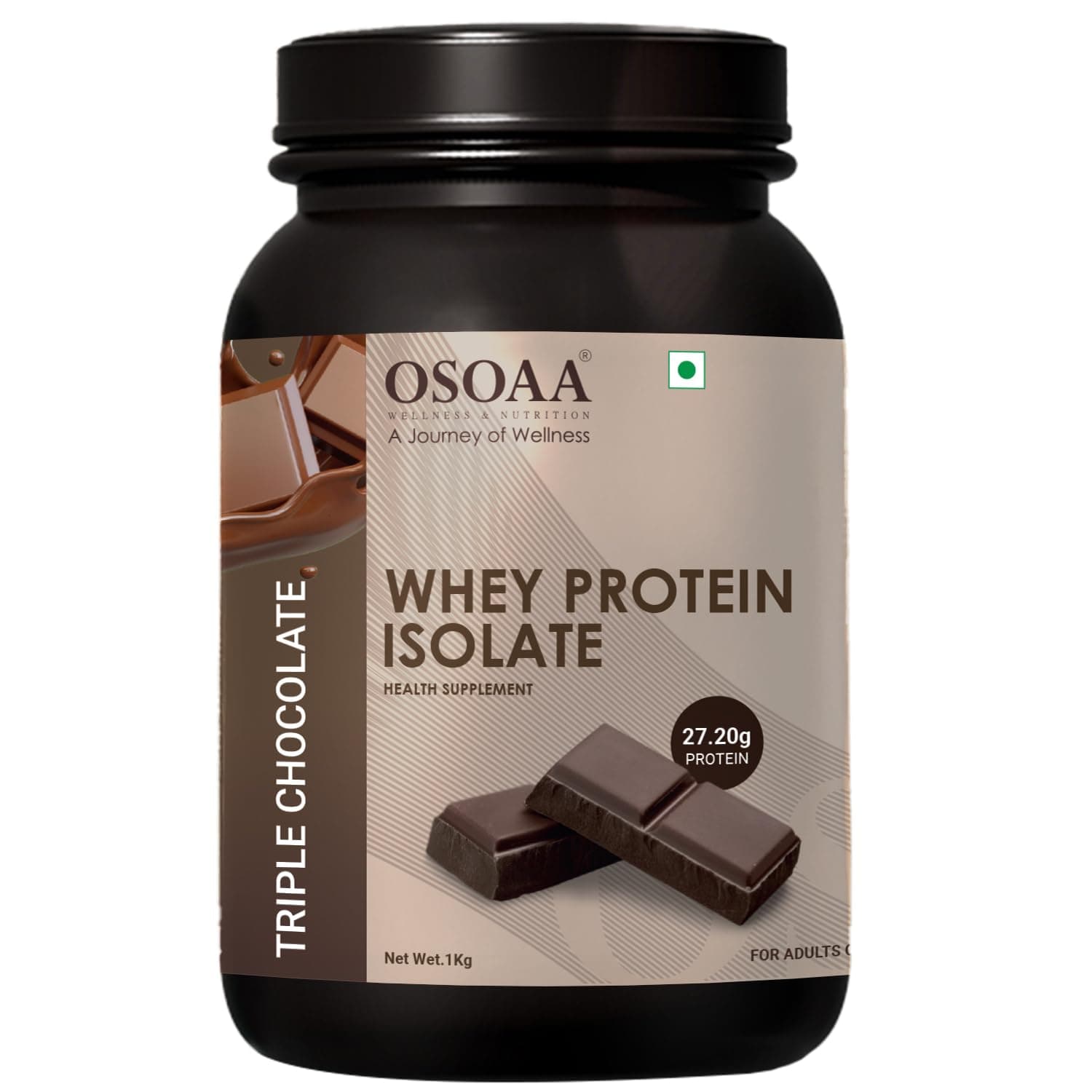Whey Protein Isolate Powder 1kg, Triple Chocolate | 27.2g Protein Powder for Muscle Support & Recovery | 100% Authentic Protein Supplement Powder & No Adulteration