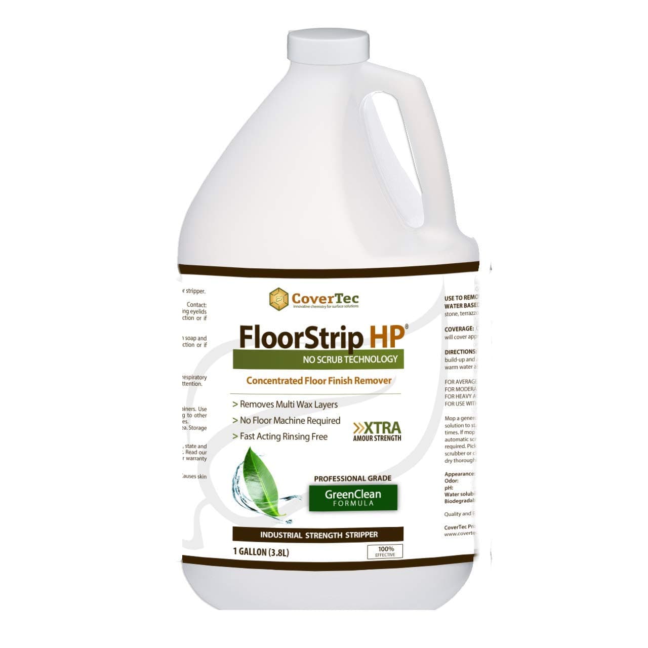 CoverTec FloorStrip HP Floor Finish Stripper, Heavy Duty High Performance, Low Odor (1 Gal, 1)