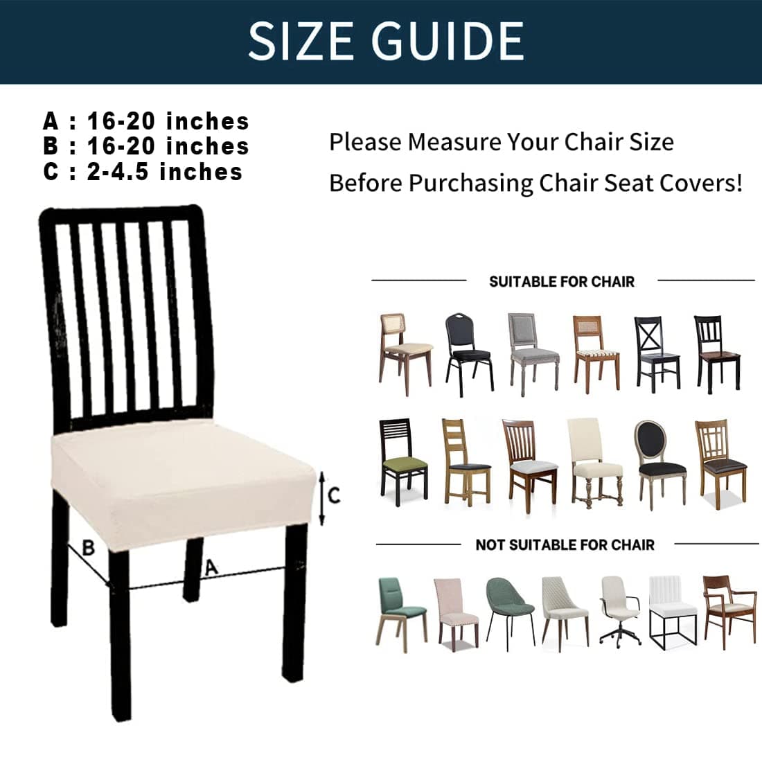 BRIDA Stretchable Floral Geometric Printed Dining Chair Seat Covers Elastic Case Protector, Slipcovers (Watercolor Leaves, 1 Cover, Multicolor)