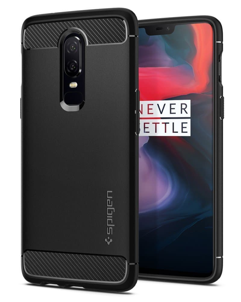 Spigen OnePlus 6 Rugged Armor Case Designed for OnePlus 6 Cover Case - Black