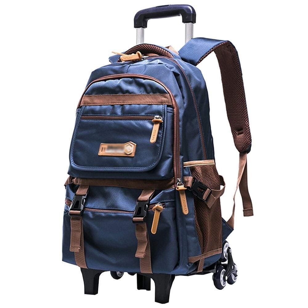 A-Lnice School Bags Trolley School Bags Rolling Backpack with 6 Wheels Junior High School Students Male and Female Students Casual Trolley Bag Detachable (Color : Style A)