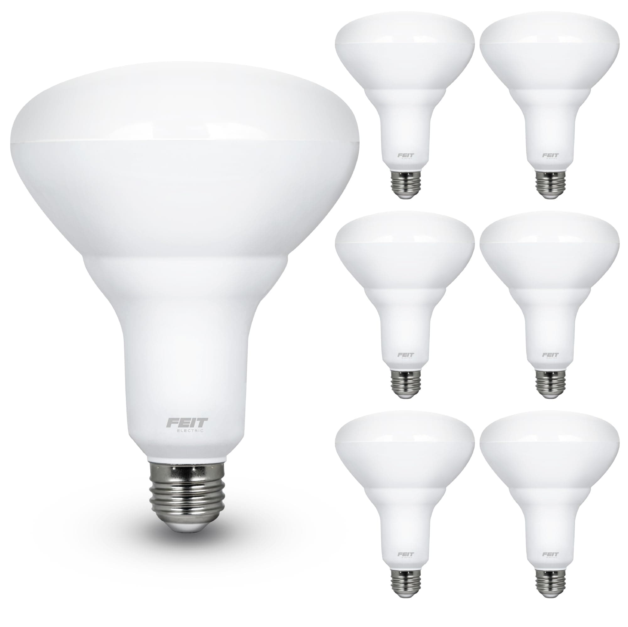 LED BR40 Bulbs, Dimmable, 65W Equivalent, 10 Year Life, 850 Lumens, E26 Base, 2700k Soft White, Flood Lights, Recessed Can Light Bulbs, Damp Rated, UL Listed, 6 Pack, BR40DM/10KLED/2/3