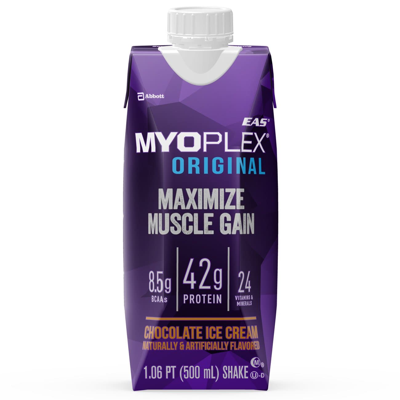 EAS Myoplex Original Ready-To-Drink Protein Shake, Chocolate Ice Cream, 16.9 Ounce, 4 Count (Pack of 3)