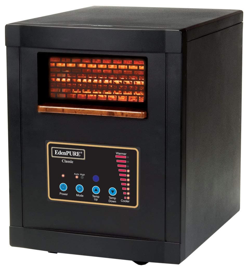 Edenpure Efficient Home 1500W Classic Infrared Heater with Remote Control, Black
