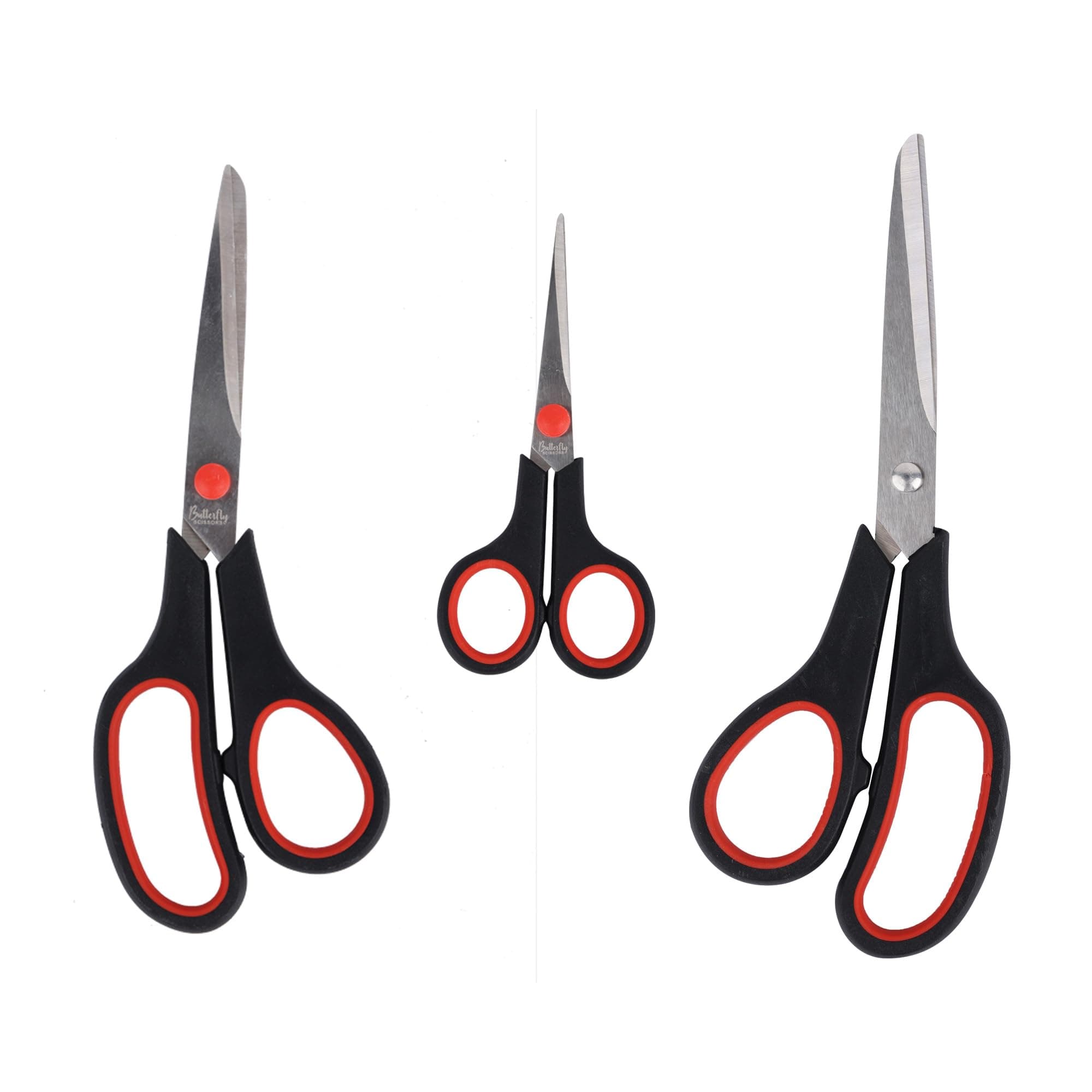 Butterfly Plastic Multi purpose Scissors for Office Set of 3 | Lightweight Scissors for Art and Crafts, Cloth Cutting, School Projects- Ideal for Paper, Sheet, Leaf, Salon, DIY