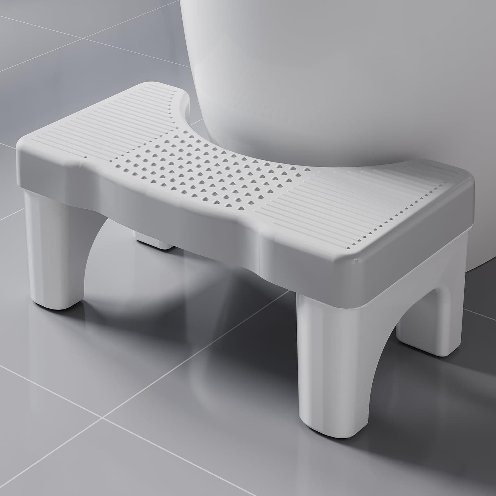 Toilet Stool Poop Stool for Squatting Posture, Portable Plastic Potty Stool for Adults & Kids, Non-Slip Bathroom Step with Patented Design, Ergonomic Toilet Stool Squat Adult
