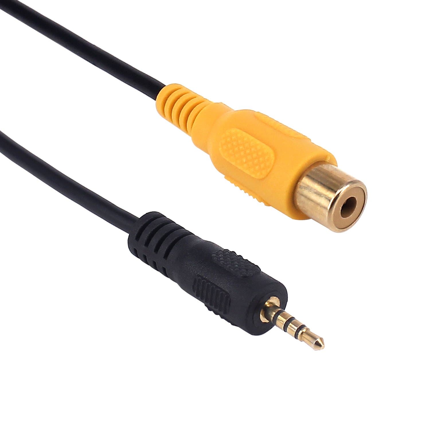 2.5mm to RCA Cable, Gold Plated AV-in Aux 2.5mm TRRS Male Plug to RCA Female Audio Adapter Converter Cord 0.3m, for GPS Tablet Dash Cam DVR Backup Camera