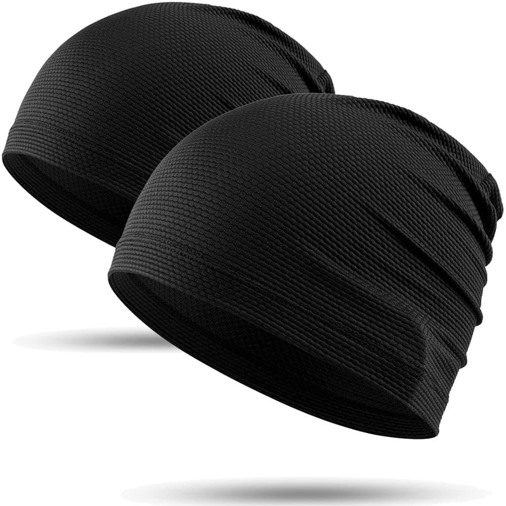 WTACTFUL 2-Pack Cooling Skull Caps for Men & Women - Breathable 3D Mesh Running Caps for Cycling, Gym & Summer