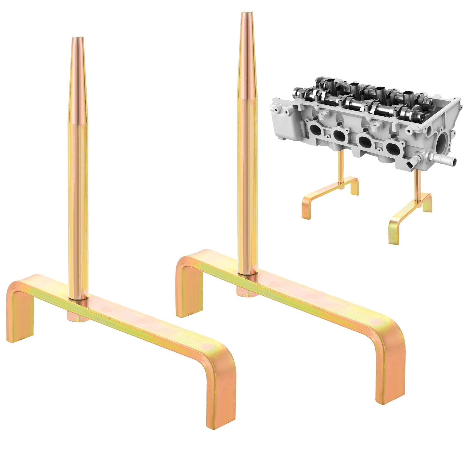 NYXOVA Cylinder Head Stands, 2pc Engine Cylinder Head Bracket with Tapered Mandrels, Cylinder Head Work Stand Set for Engine Maintenance and Storage