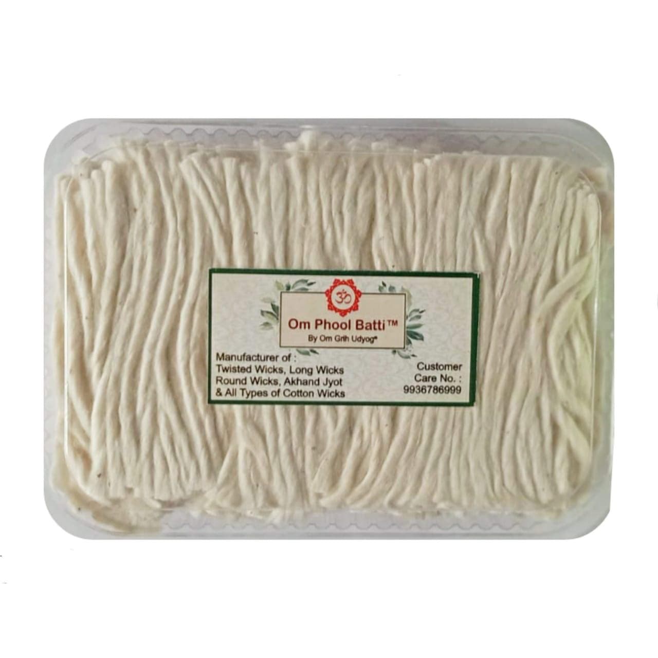 Om Phool Batti Long Cotton Wicks for Diya, Lambi Batti for Puja, (Pack of 1, White) (51000)