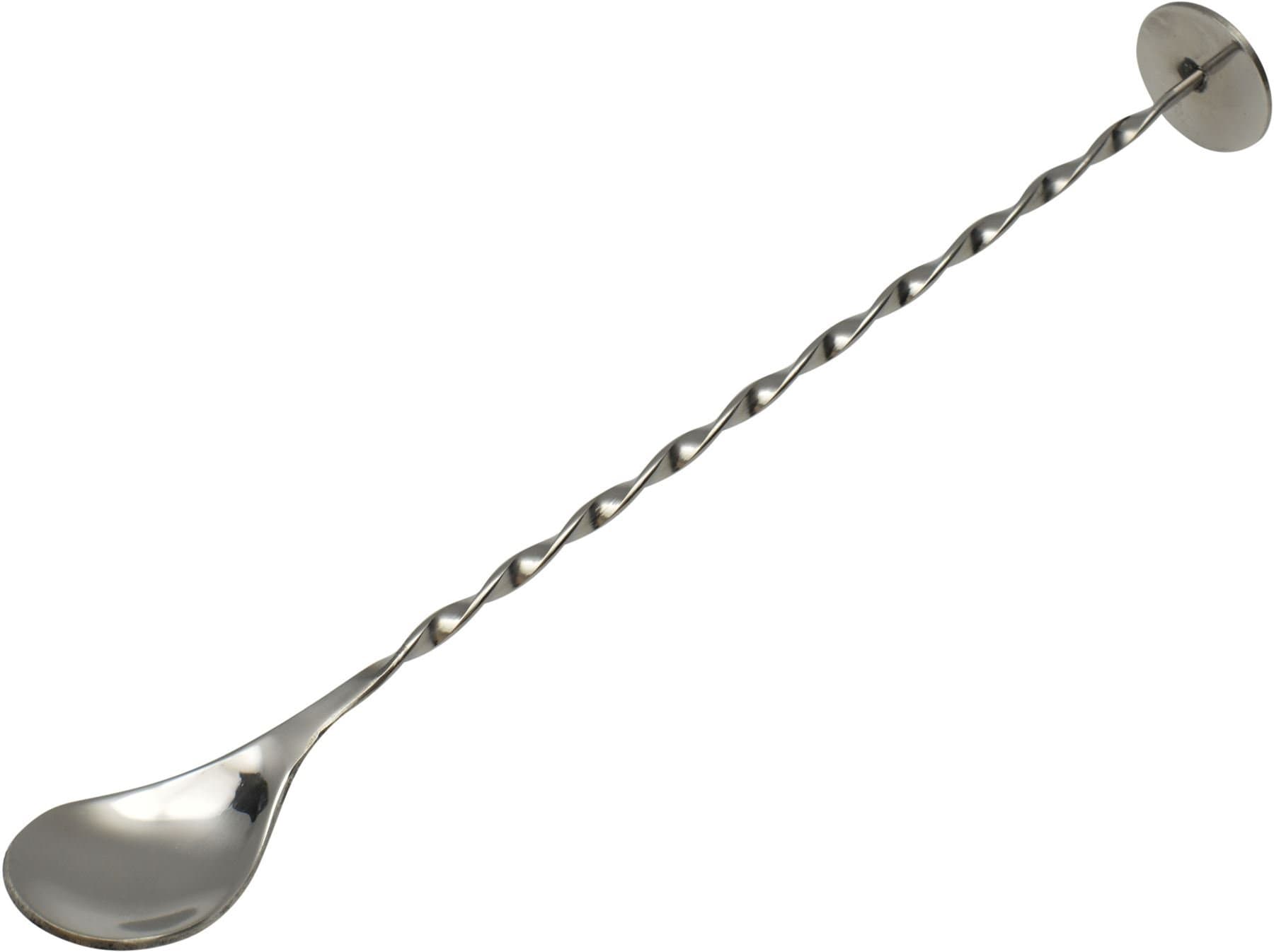 Professional Fully Twisted Bar Spoon with Masher Disc - Length 11" (28cm)