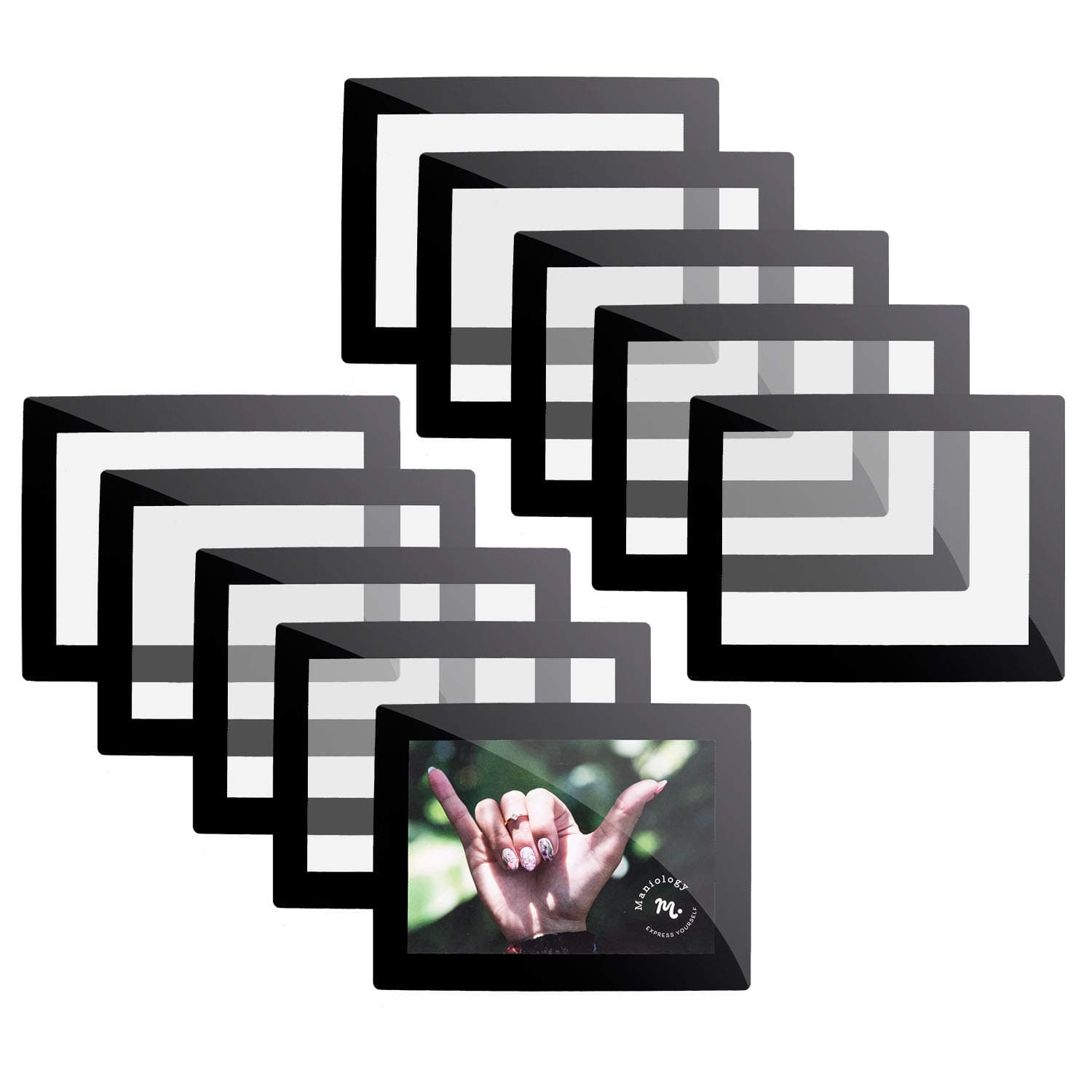 Avery Barn 10pc Peel & Stick Self-Adhesive Shatterproof 4x6 Inch Picture Frames w Black Border | Lightweight, Reusable, Durable Flyer & Photo Mounting Display for Refrigerator, Home, Office, Classroom