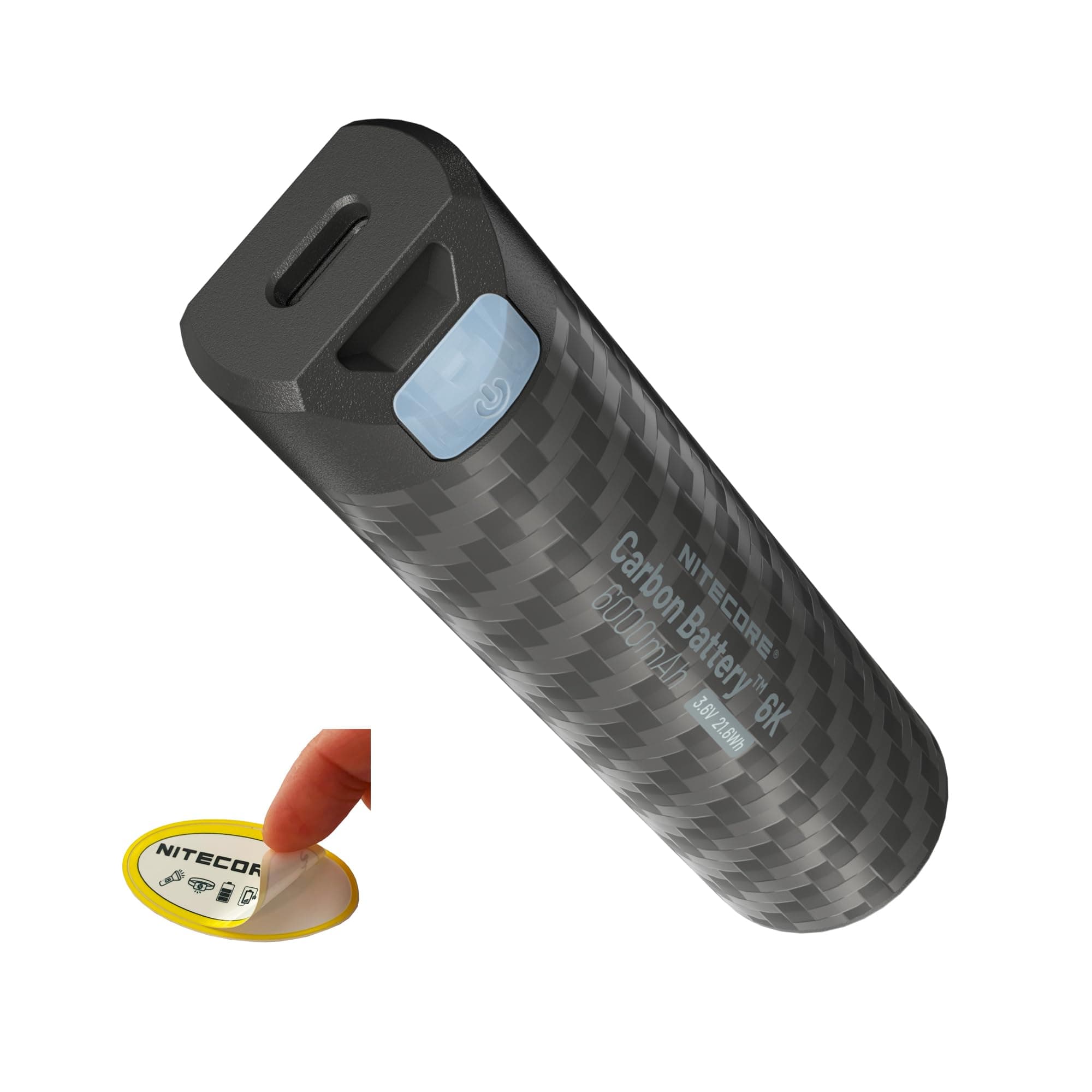Carbon Battery 6K USB-C Rechargeable Lightweight 6000mAh Waterproof Power Bank
