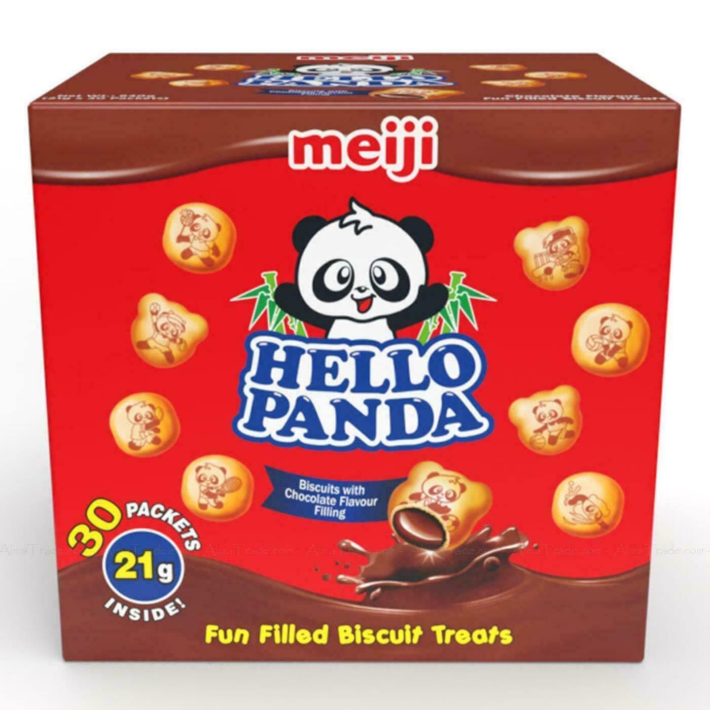 Meiji Japan Biscuit Hello Panda Snacks Chocolate, 630 g, Pack of 30 Limited Edition Share Pack for Any Occasion