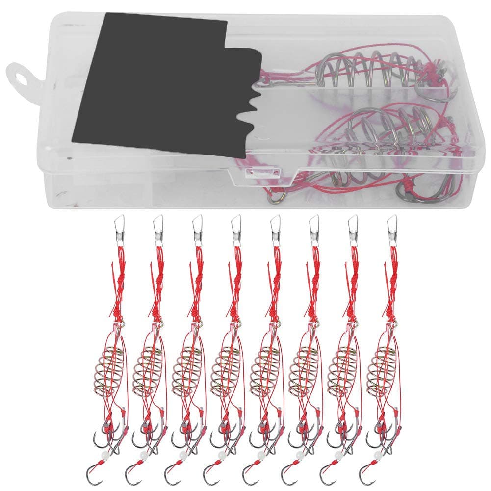 8 Pcs Fishing Baits Hooks Carp Cage Fish Feeder Tackle with Fishing Spring Explosion Fishing Hooks