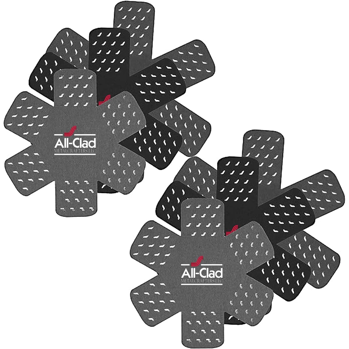 All-Clad Premium Cookware Protectors: Pot and Pan Protectors for Kitchen Organization - Perfect for Cast Iron, Steel, or Glass, 6-Piece, Black/Grey