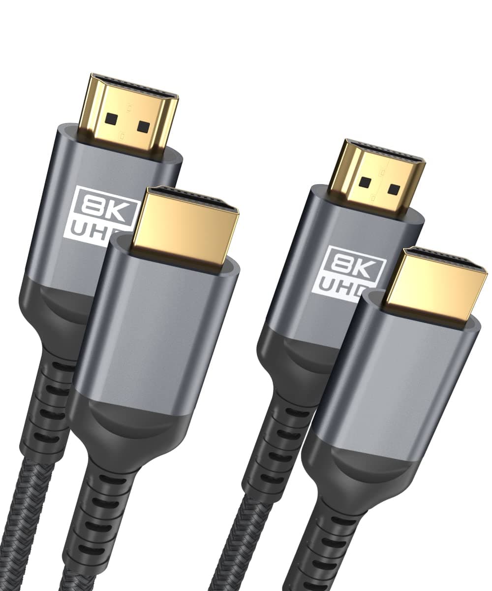 ALLEASA 8K HDMI Cable, Ultra 48Gbps High Speed 6 FT HDMI Cable, 6 Foot hdmi Cable -4K@120Hz 8K@120Hz, eARC, HDR10, DTS:X, HDCP 2.2 & 2.3, Compatible with PS4/5,Blu-ray, Monitor,PC(Grey,2 Pack)