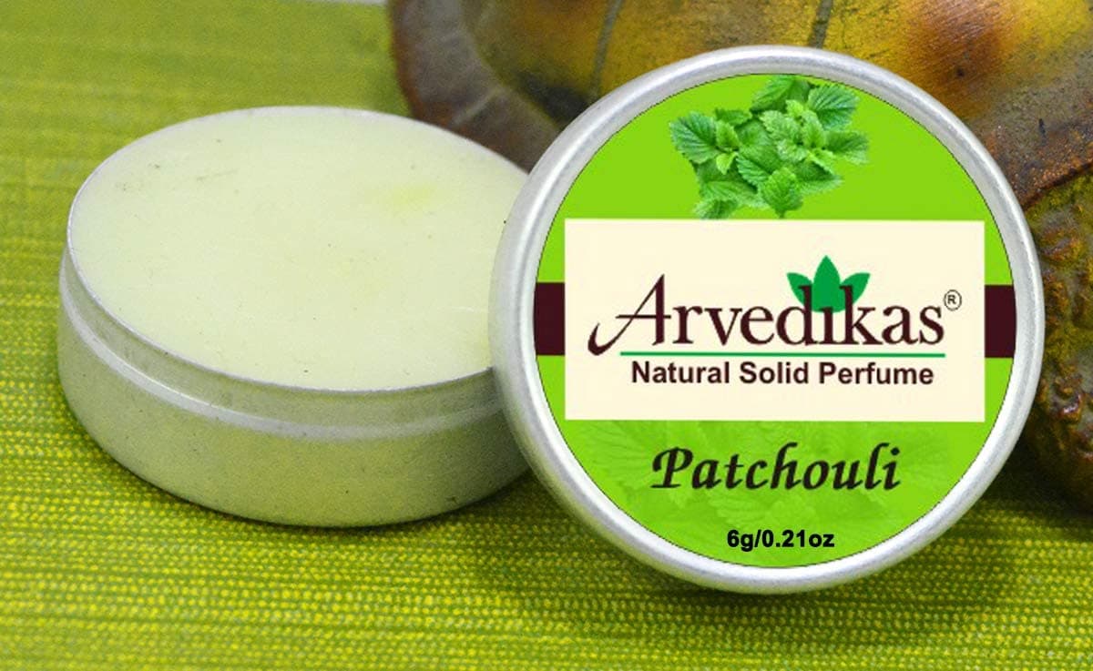 Patchouli Natural Solid Perfume For Women / Girls / Refreshing Scent / Pocket Size Travel Compact Cologne / Long-Lasting / Body Parfum / Special Unique Gift for Her (6gm)