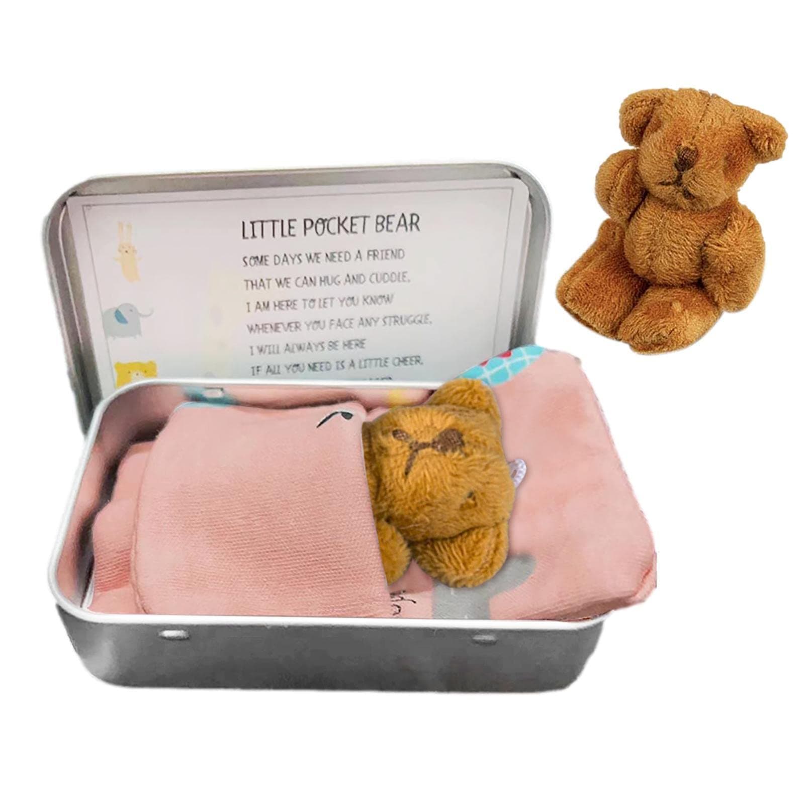 Little Pocket Bear, Personalized Stuffed Bear in A Tin, Children's Plush Mini Bear, Worry Doll for Anti-Various Discomforts, Birthday Gift for Children