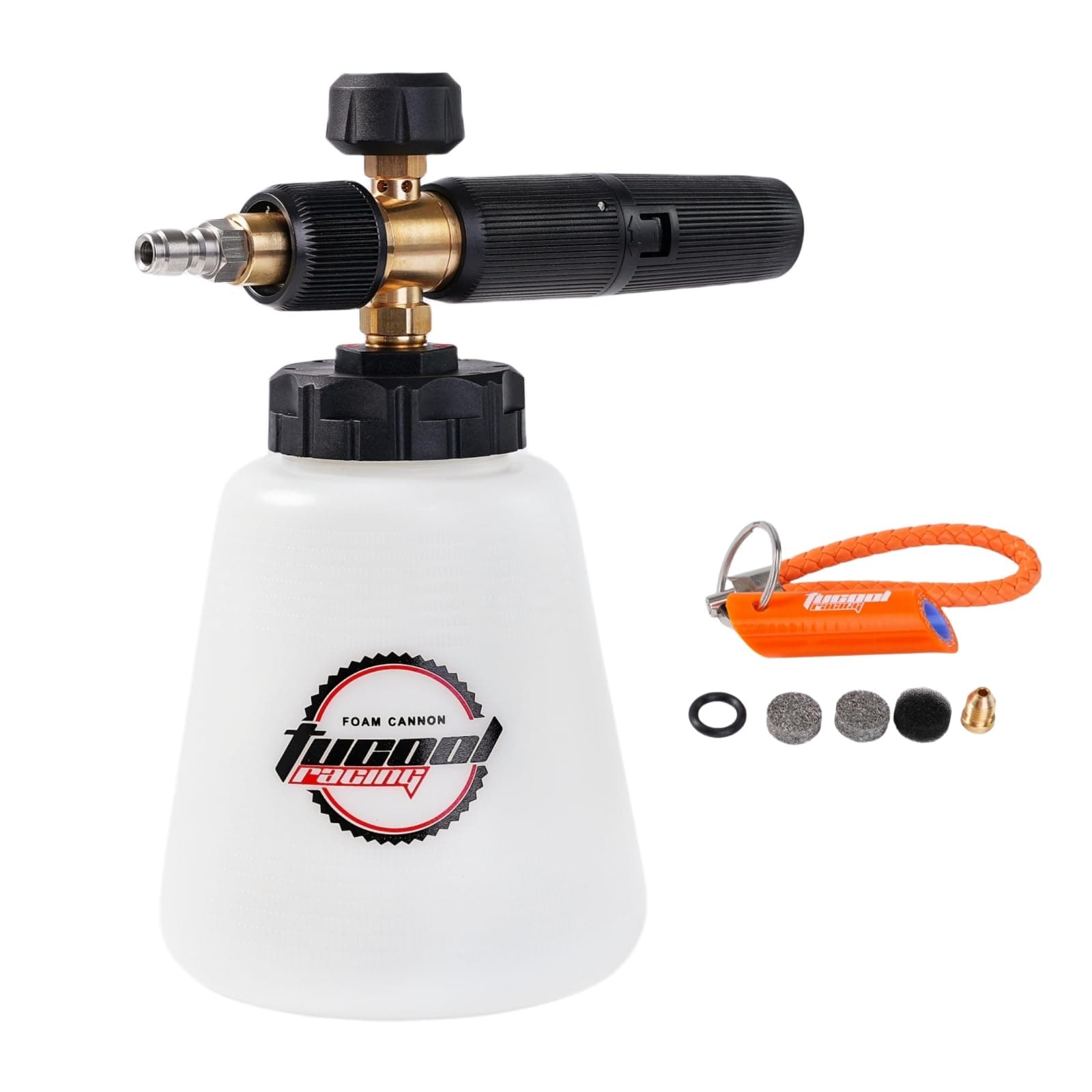 Adjustable Snow Foam Lance Thick Foam for Pressure Washer with 1/4'' Quick Connector Foam Cannon for Karcher K1700 K1800 K1900 (1/4" Quick Connect White)