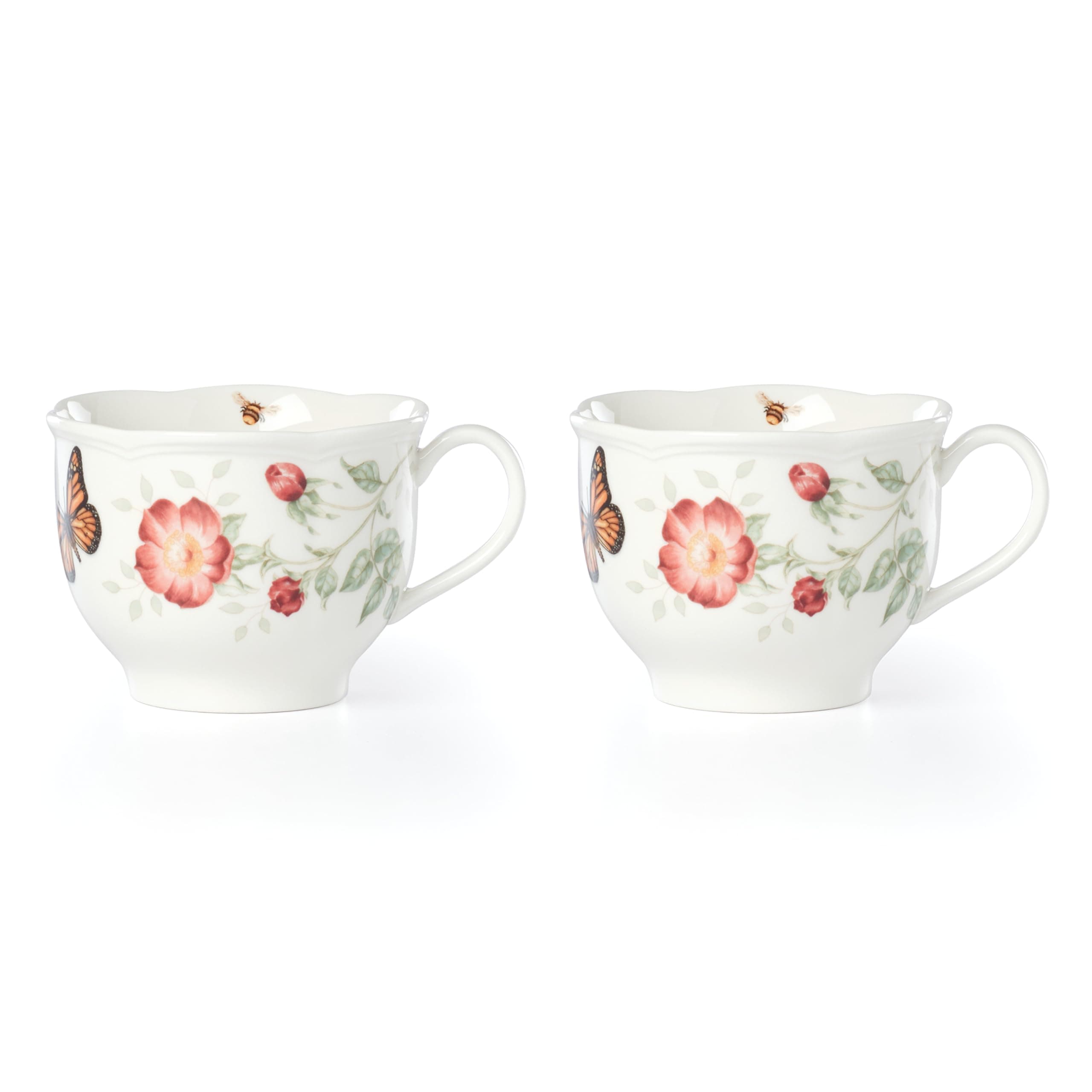 Lenox Butterfly Meadow 2-Piece Latte Mug Set, 1.70 LB, Multi